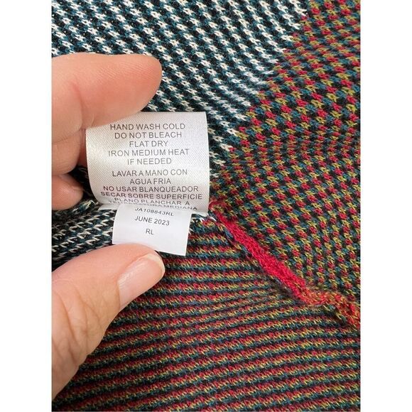 Joseph A Woman cardigan One size (M/L) duster wrap jacket blue red Aztec print - Picture 7 of 11